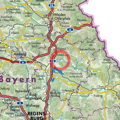 Landkarte Schwarzach b.Nabburg
