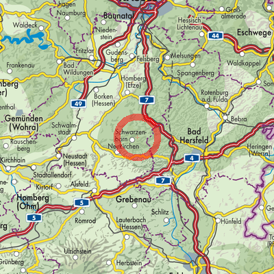 Landkarte Schwarzenborn