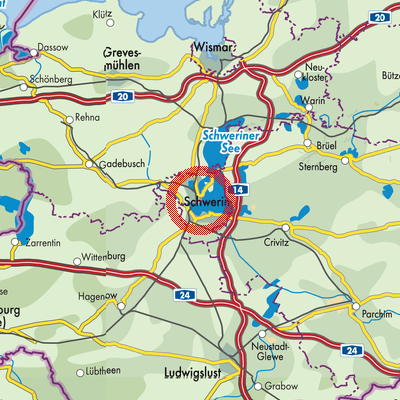 Landkarte Schwerin