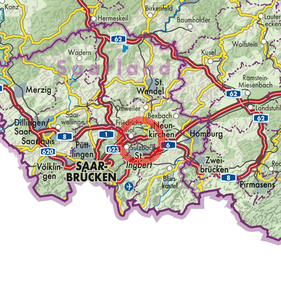 Landkarte Spiesen-Elversberg