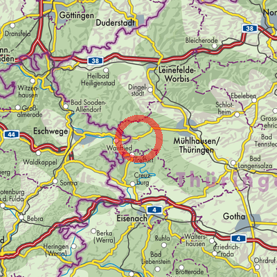 Landkarte Südeichsfeld