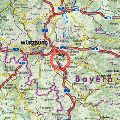 Landkarte Sulzfeld am Main