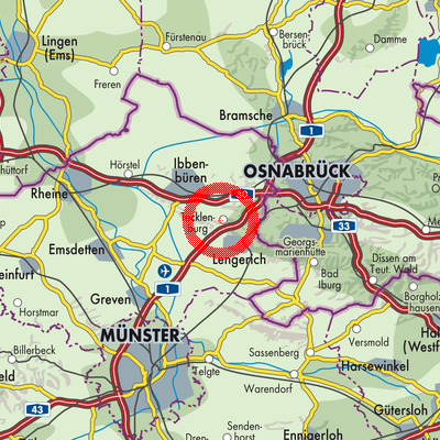 Landkarte Tecklenburg