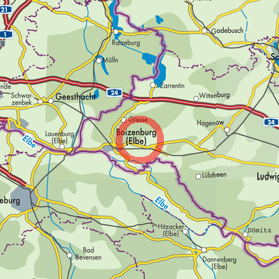 Landkarte Tessin b. Boizenburg