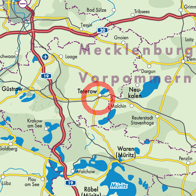 Landkarte Teterow