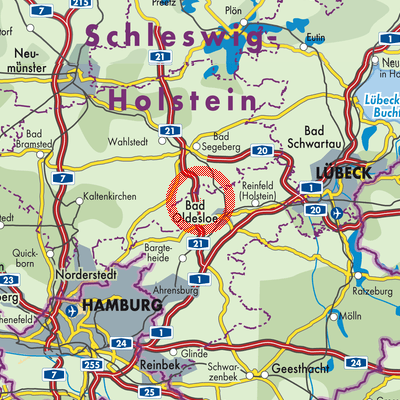 Landkarte Travenbrück