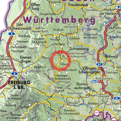 Landkarte Triberg im Schwarzwald