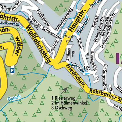 Stadtplan Triberg im Schwarzwald