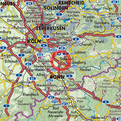 Landkarte Troisdorf