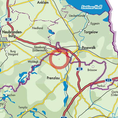 Landkarte Uckerland