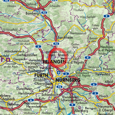 Landkarte Uttenreuth