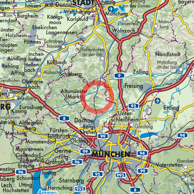 Landkarte Vierkirchen