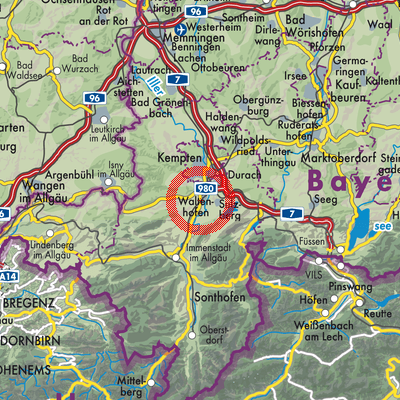Landkarte Waltenhofen