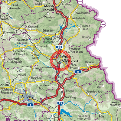 Landkarte Weiden in der Oberpfalz