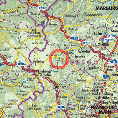 Landkarte Weilburg