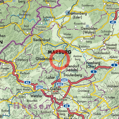 Landkarte Weimar (Lahn)