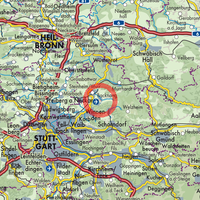 Landkarte Weissach im Tal