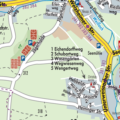 Stadtplan Weissach im Tal