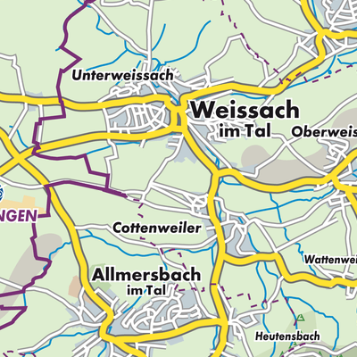 Übersichtsplan Weissach im Tal