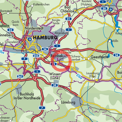 Landkarte Wentorf bei Hamburg