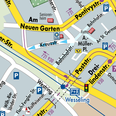 Stadtplan Wesseling