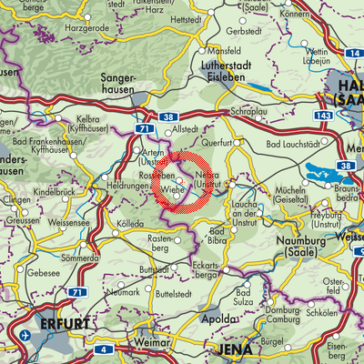 Landkarte Roßleben-Wiehe