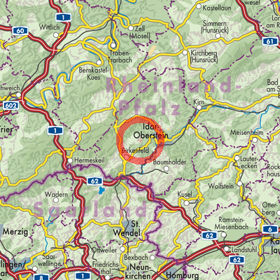Landkarte Wilzenberg-Hußweiler