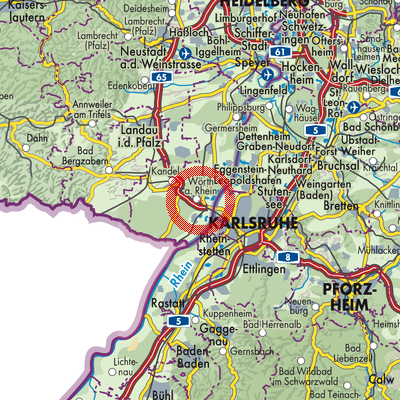 Landkarte Wörth am Rhein