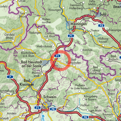 Landkarte Wülfershausen an der Saale