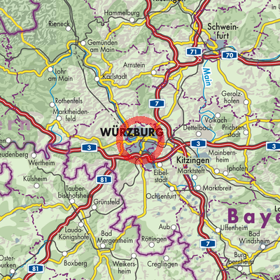 Landkarte Würzburg