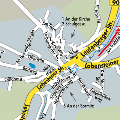 Stadtplan Wurzbach