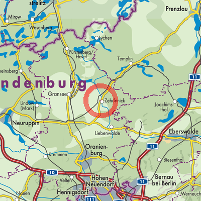 Landkarte Zehdenick
