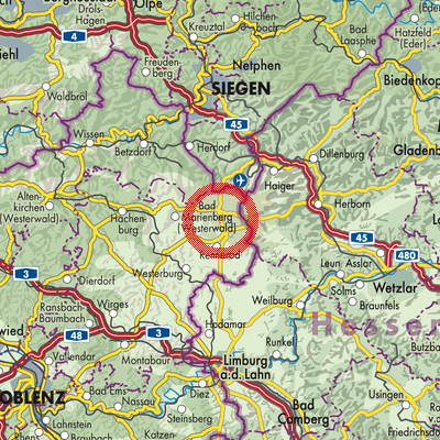 Landkarte Zehnhausen bei Rennerod
